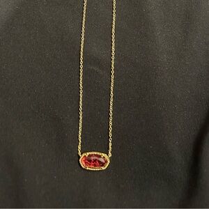 NWOT- Kendra Scott Elise Necklace with Berry Red Gemstone